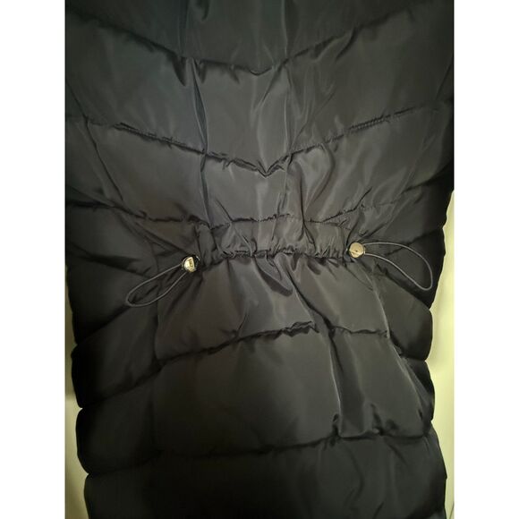 New-Blue Long Quilted Coat- Laundry Shelli Segal Los Angelos Sz Large MSRP$350 - Picture 4 of 9